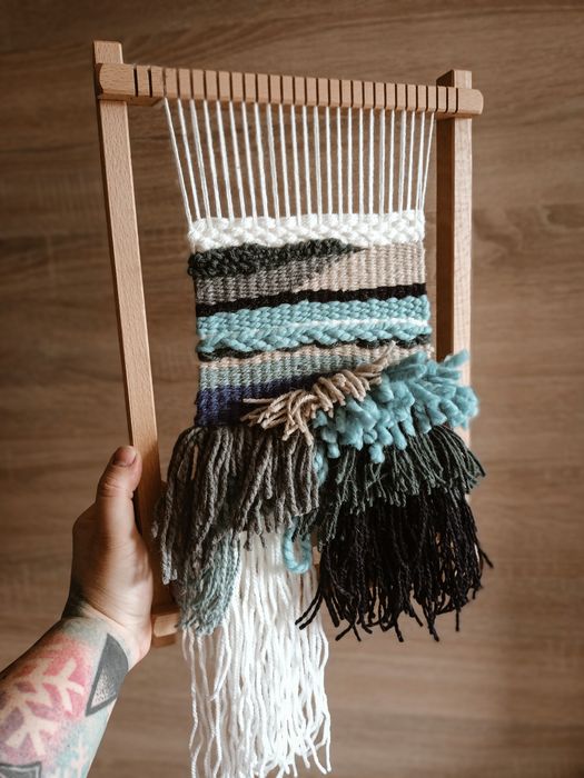 Skandynawski zestaw do tkania rama tkacka diy makatka ozdoba