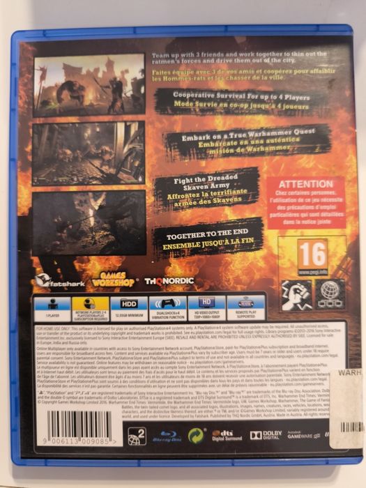 Ps4 Warhammer Vermintide możliwa zamiana