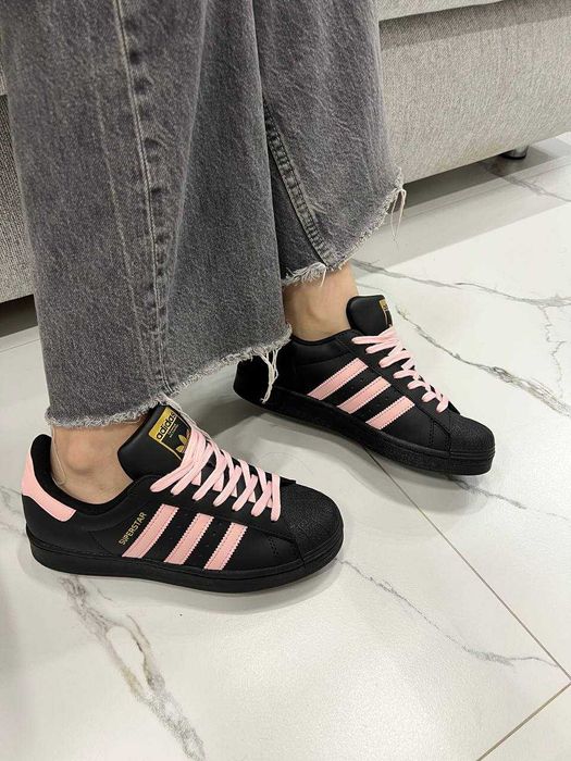 !SALE! Adidas Superstar Black/Pink 36 37 38 39 40 41 адідас рожеві