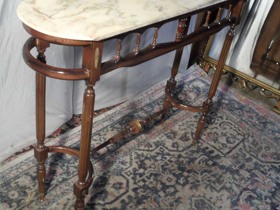 Stolik Konsola Mahoń Balat Marmur