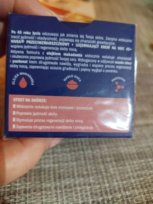 Krem dla kobiet Nivea przeciwzmarszczkowy 45+ noc Nowy