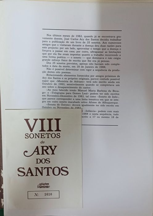 VIII sonetos de Ary dos Santos