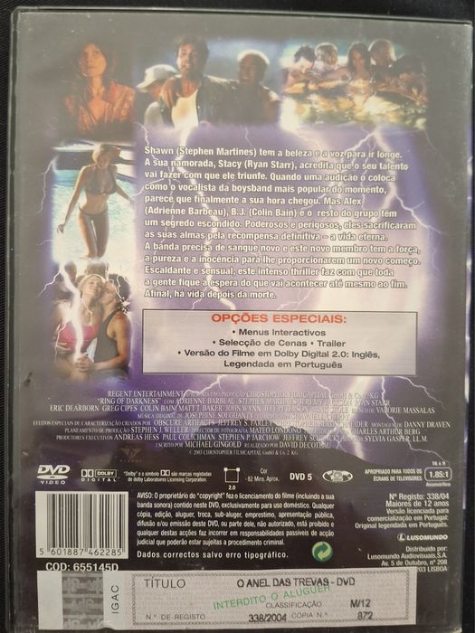 DVD O Anel das Trevas.*