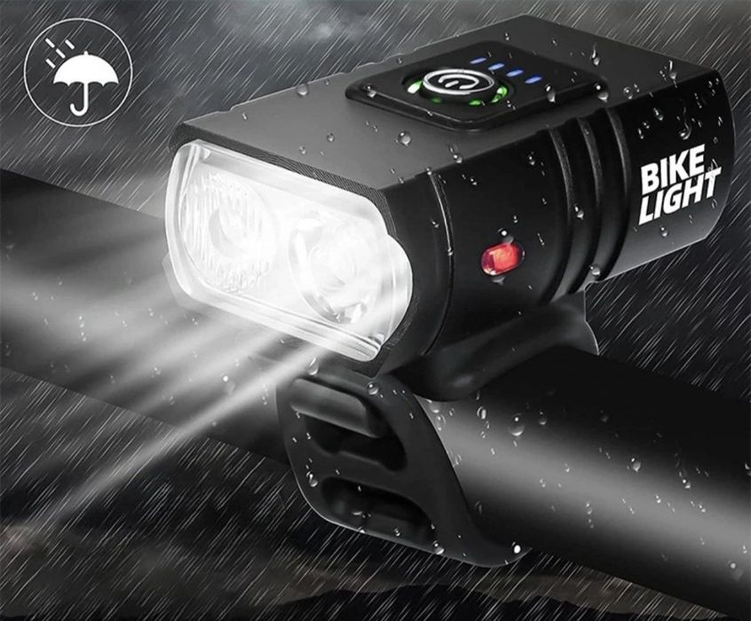 Mocna Latarka rowerowa reflektor T6 LED ładowane przez USB  przednia
