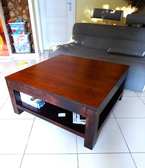 Piękna drewniana wielka ława / stolik kawowy - w bdb. stanie
