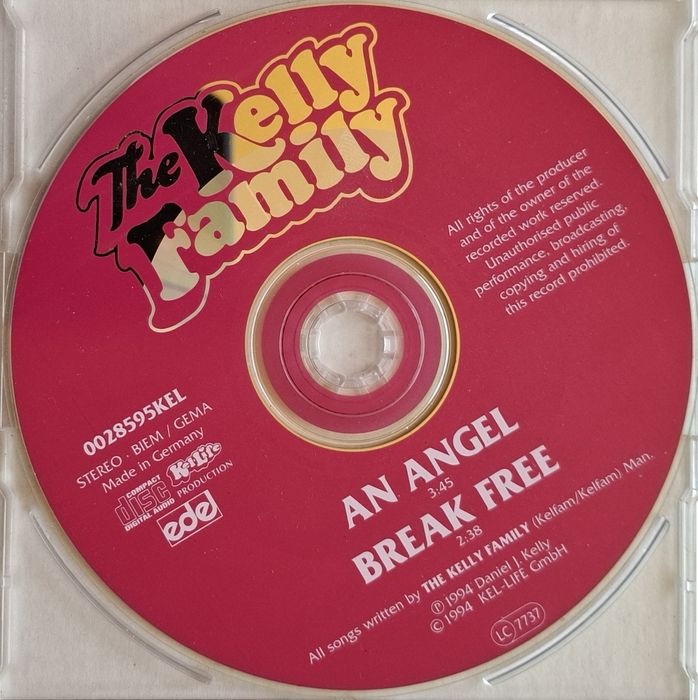 Płyta CD singiel The Kelly Family - An Angel / 1994 GER