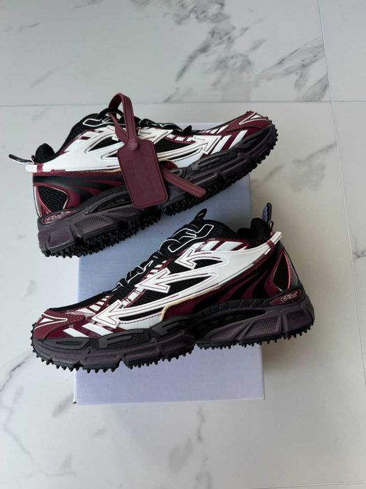 ‼️Кросівки Off-White Be Right Back White Burgundy