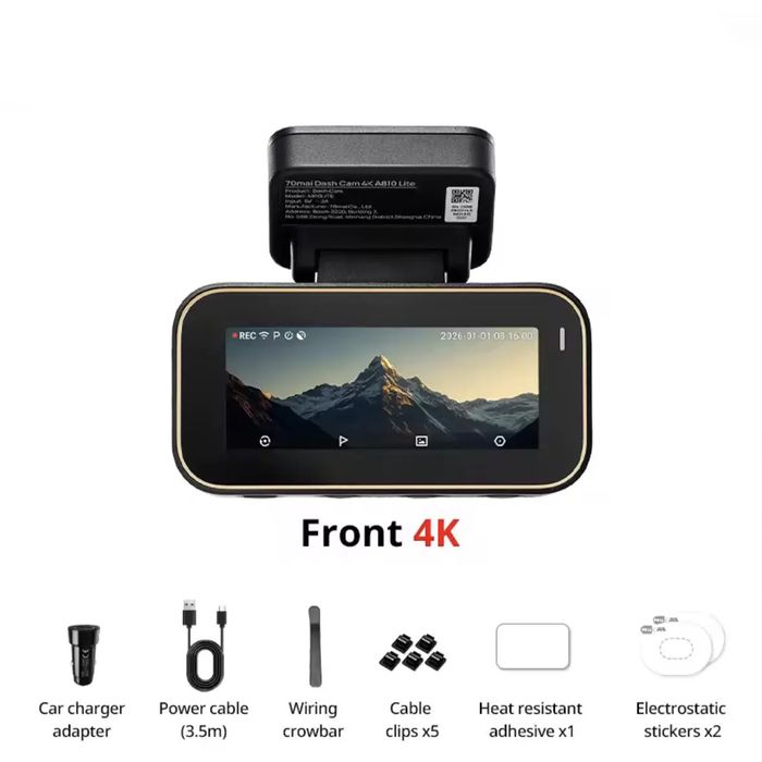 70mai Dash Cam 4K A810 Lite Автомобільний відеореєстратор