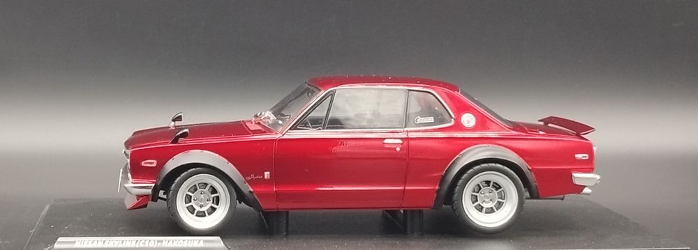 1:18 Solido 1970 Nissan Skyline (C10) Hakosuka Works z 1970 Red Met