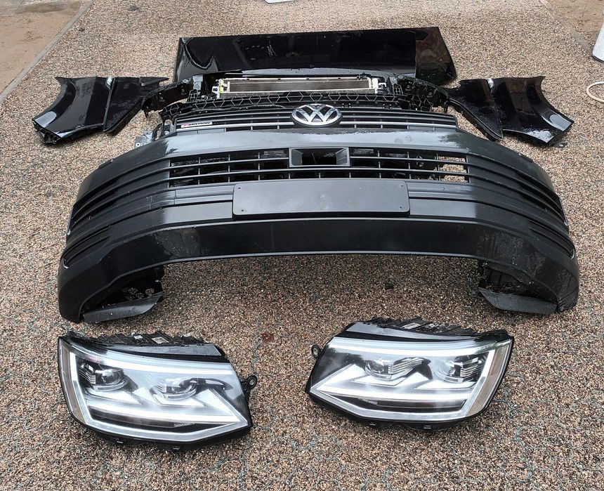 VW T6 Transporter kompletny przód maska zderzak lampy błotniki pas przedni