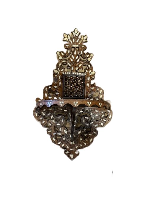 Ornamento suporte de parede oriental em madre perola