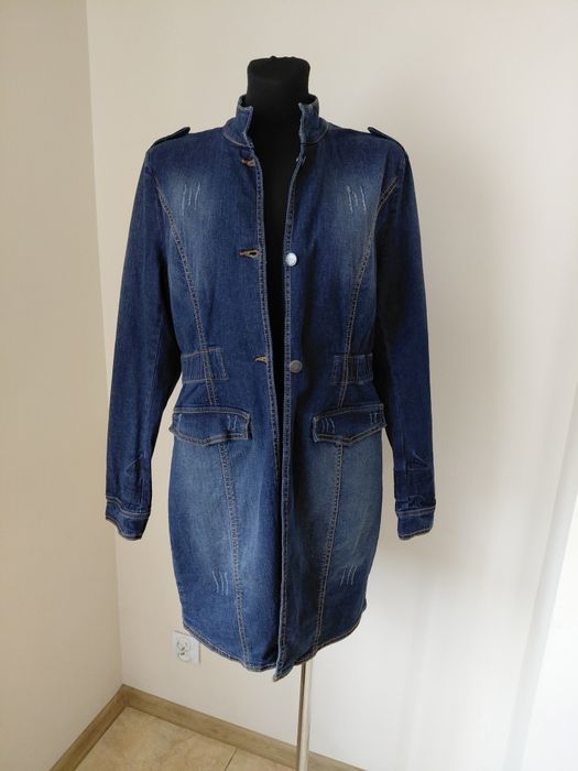Kurtka jeansowa damska, płaszczyk marki Bonprix,  rozmiar M/L