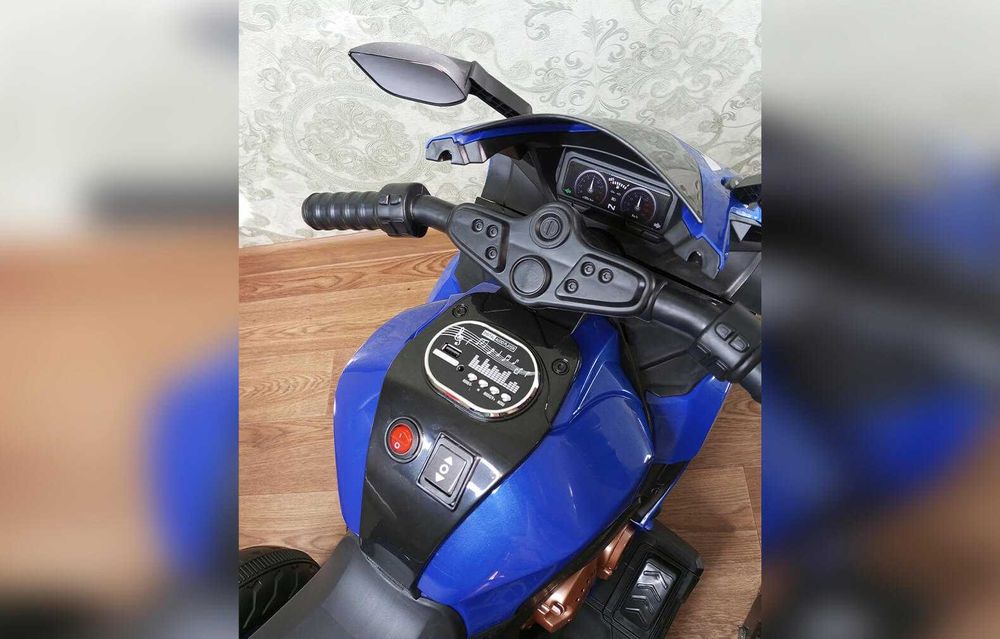 Детский электромотоцикл Spoko SP-518 трицикл синий квадроцикл