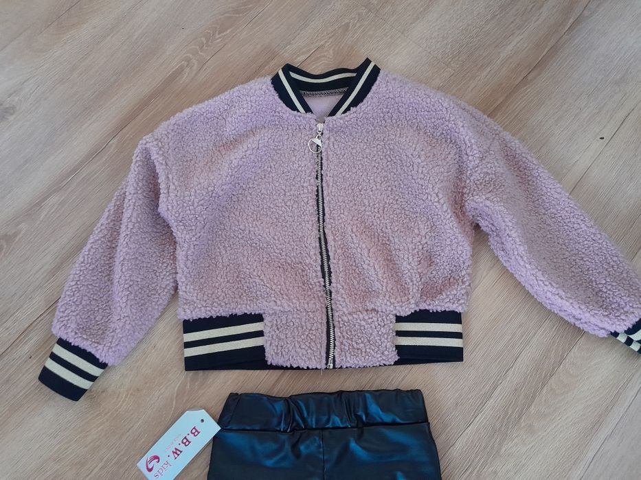 Bluza futrzak miś różowa na suwak 158 164