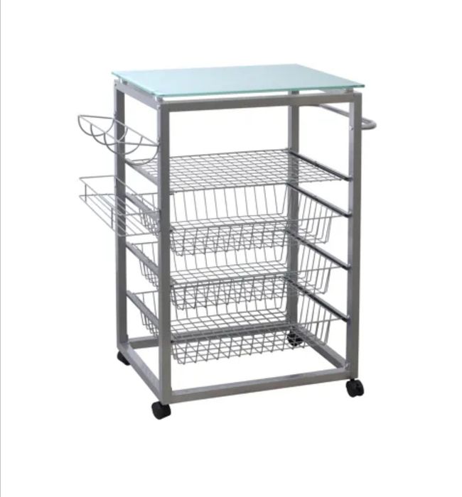 Carro de Apoio de Cozinha CRISTAL II Branco (Conforama) – Novo na caixa