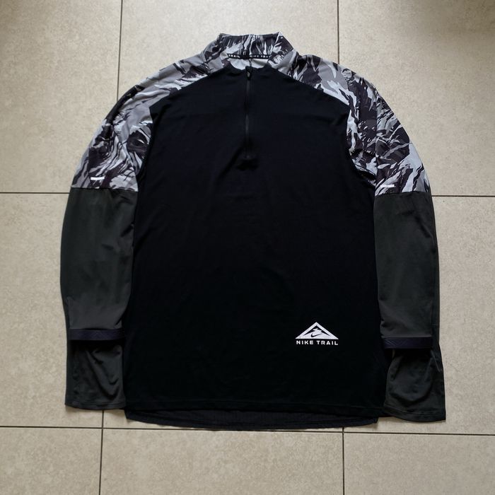 Nike Trail Dri Fit Element Half 1/2 Zip зип кофта спортивная беговая черная мужская размер М свитшот худи acg