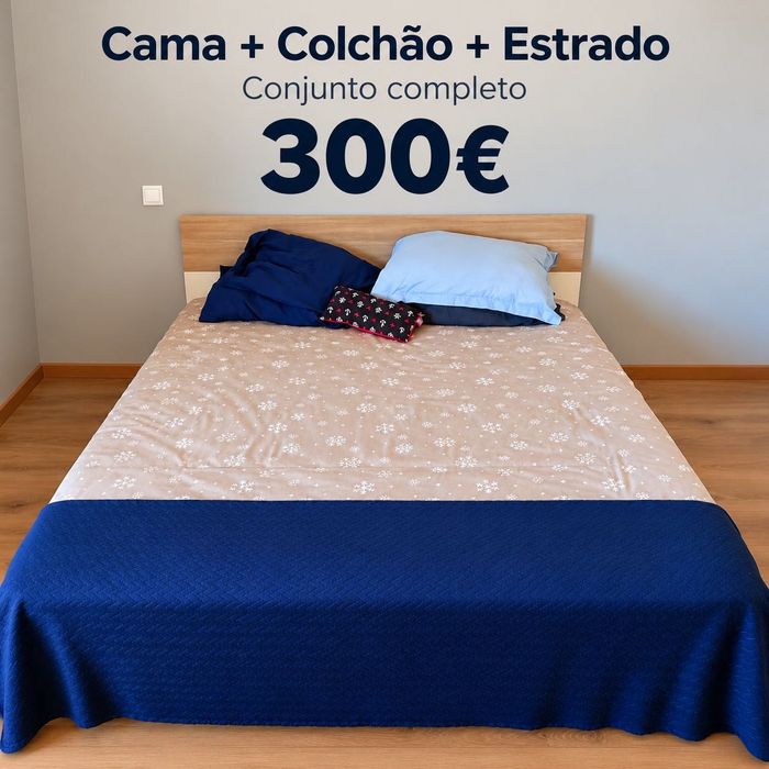 Cama + colchão + estrado