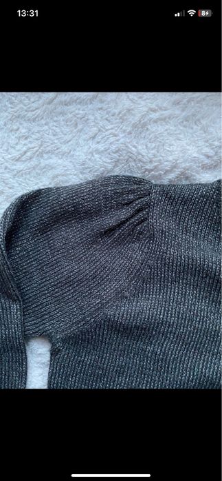 Sweter sweterek szary elegancki Terranova knitwear 128/134 cm 8/9 lat