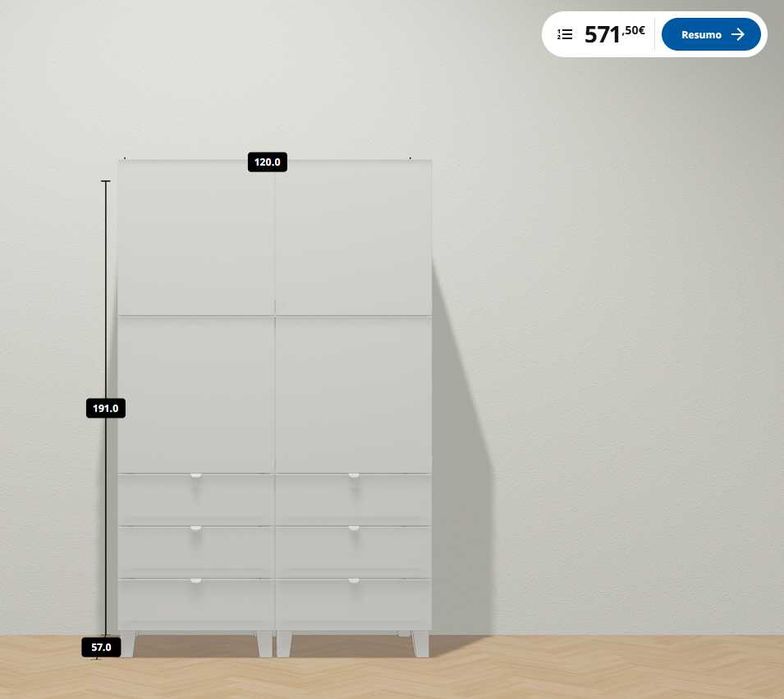 Armário de arrumação seccional IKEA Platsa