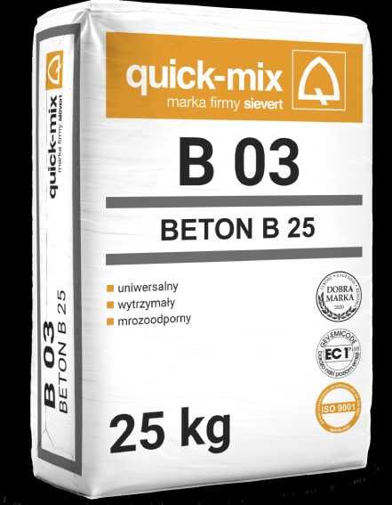 Beton B 25 B03 zaprawa betonowa