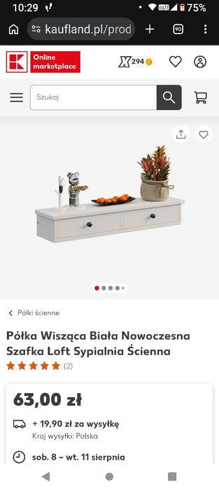 Półka wisząca z szafkami