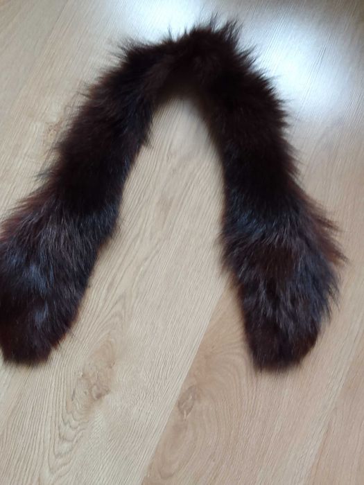 Kołnierz z jenota naturalny ciemny brąz