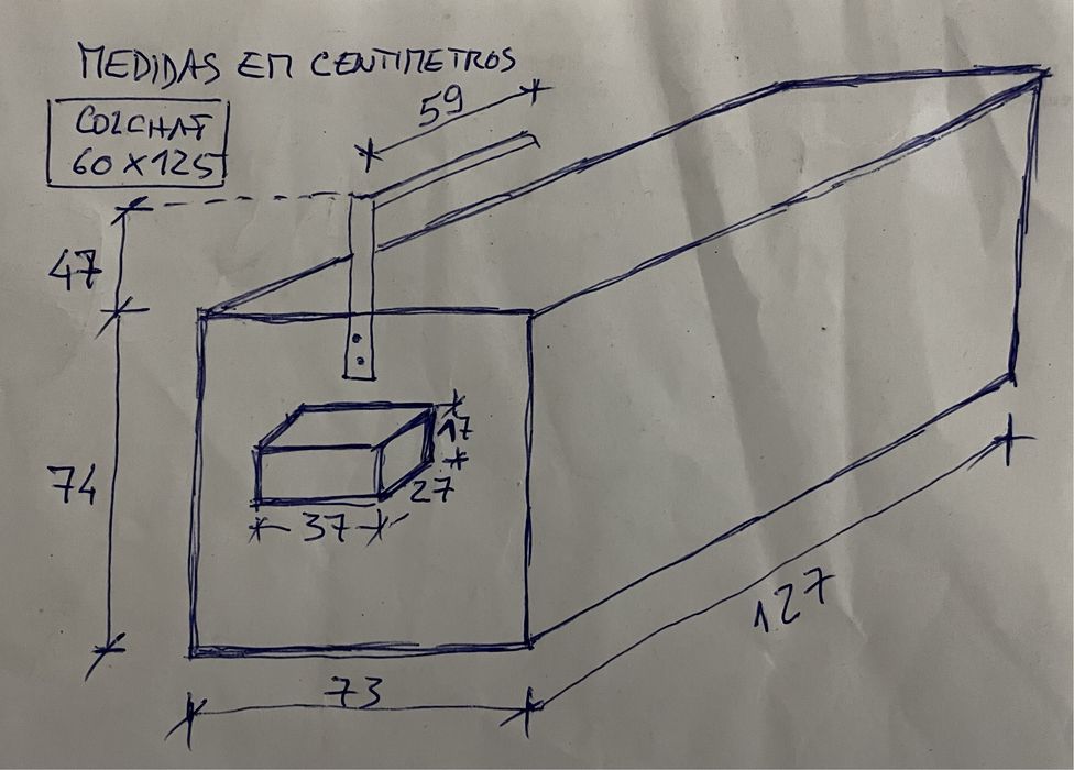 Cama de bebé madeira maciça