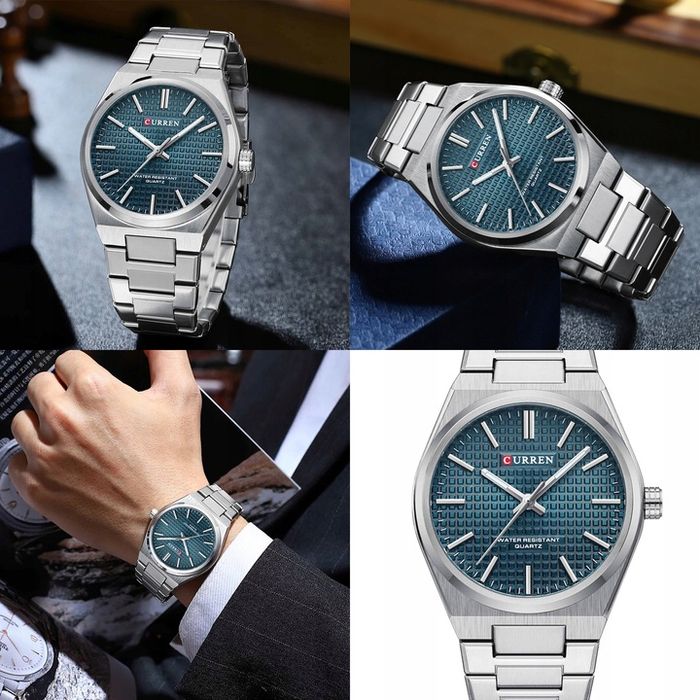 Zegarek Męski Curren Prx +box +grawer Stalowy Srebrny