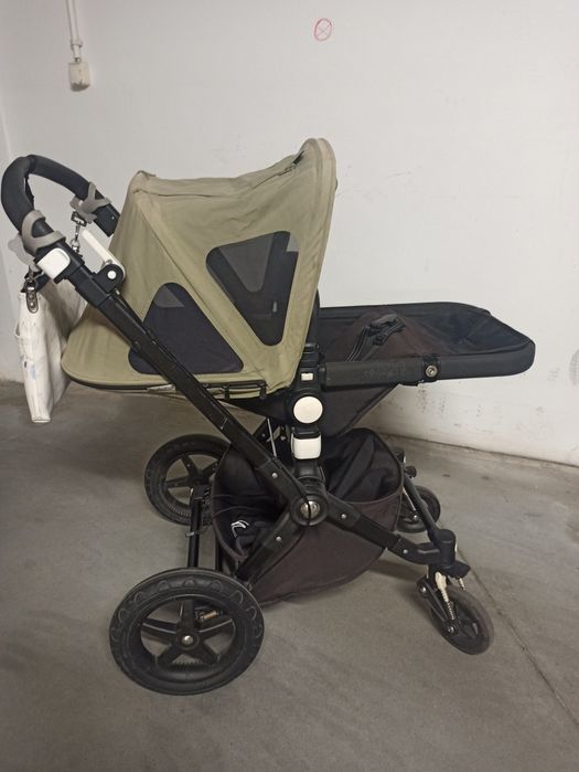 Wózek 2 w 1 bugaboo cameleon 3 na czarnej ramię i akcesoria