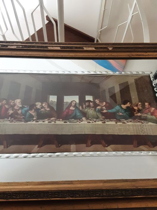 Quadro  Última ceia de Jesus Cristo com mais de 100 anos