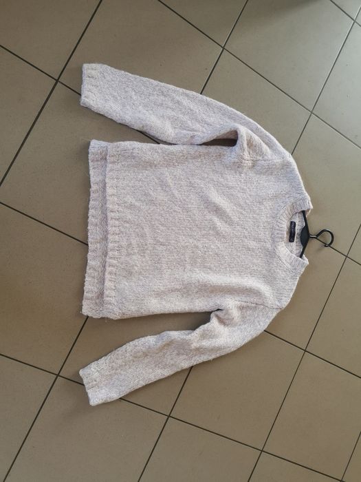 Sweter damski z dłuższym tyłem asymetryczny z wełną marks&spencer XS s