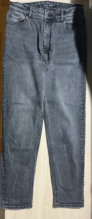 Calça de ganga preta estilo Mom