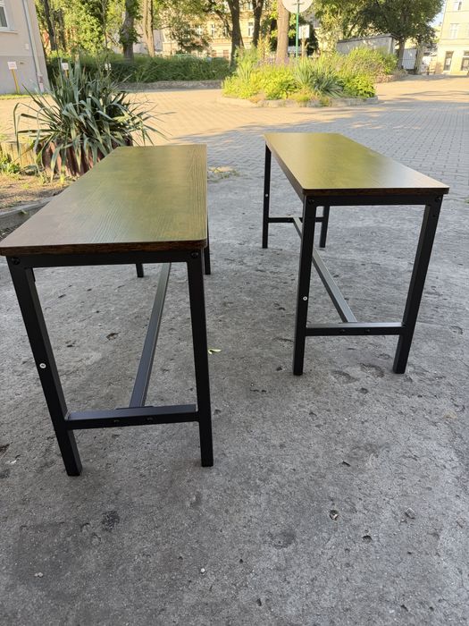 Dwie dlugie Lawki logtowe industrialne 108 cm