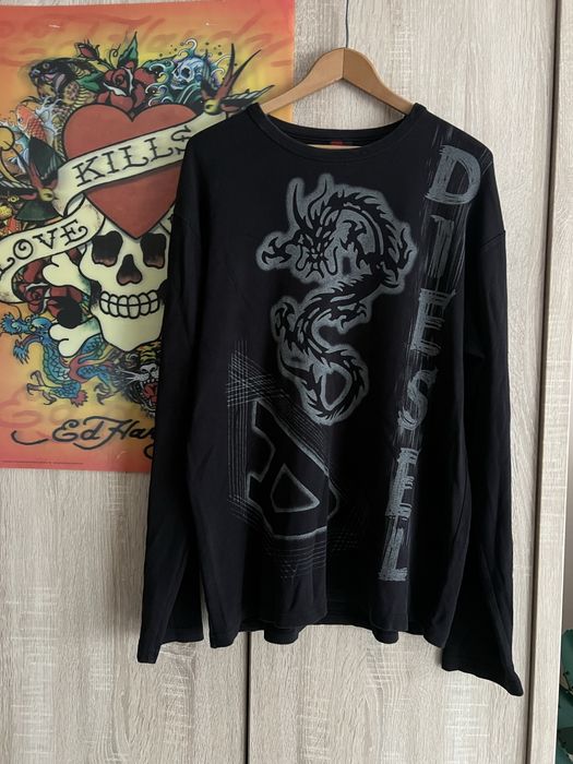 T-shirt Diesel dragon japanese vintage tee