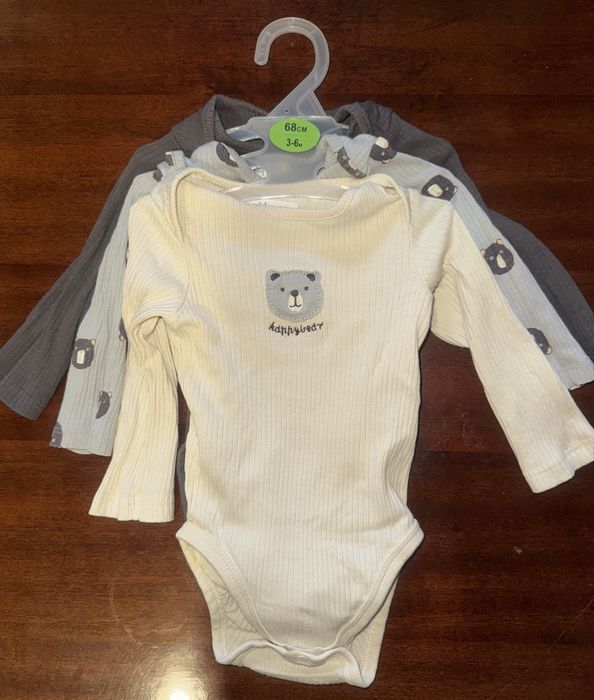 Боді з довгим рукавом, комплект 3 штуки