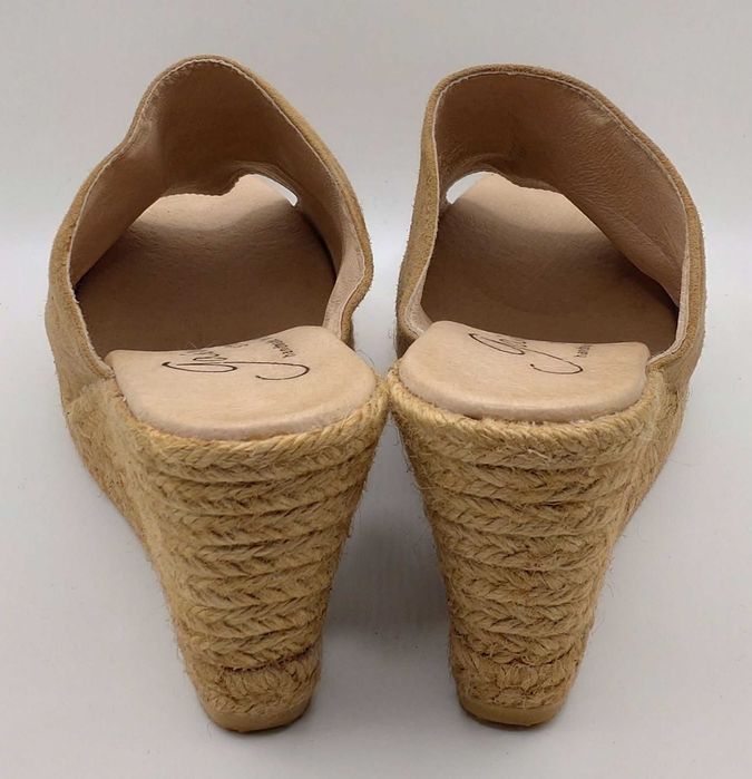 Espadryle damskie Gaimo brązowe na koturnie EU 39