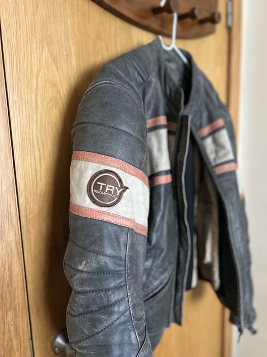 Casaco mota de pele Vintage