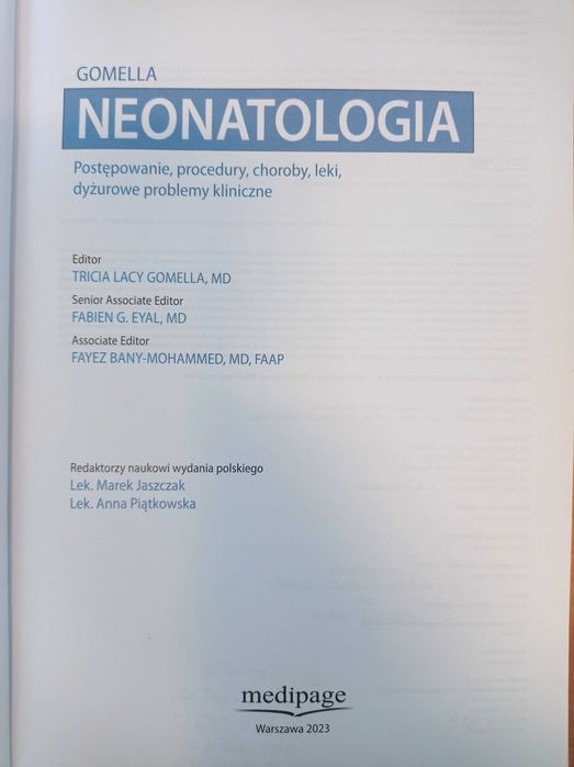 "Neonatologia" Tricia Lacy Gomella wydanie 8 polskie 2023
