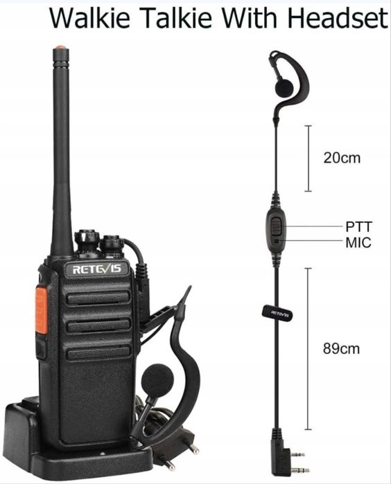 Retevis RT24 Walkie Talkie Profesjonalne Krótkofalówki słuchawkami PMR