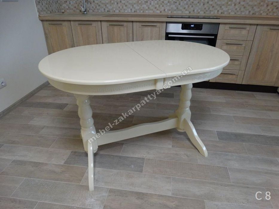 Обеденный стол раскладной. Розкладний стіл на кухню обідній овальний.