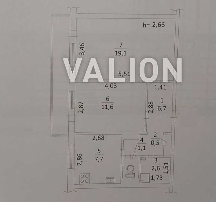 2-кімнатна квартира за адресою вул. Героїв Дніпра (площа 54,2 м²) - Atlanta.ua - фото 4