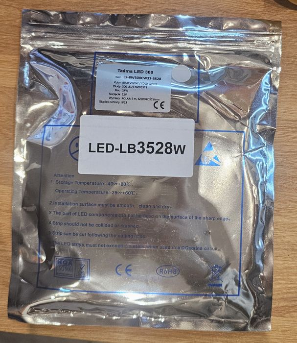 Taśma led biała nowa 2,8m