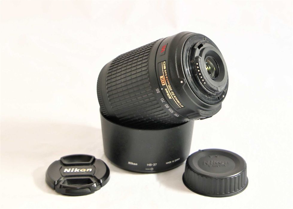 Lente Nikon AF-S 55-200mm VR objetiva em boas condições