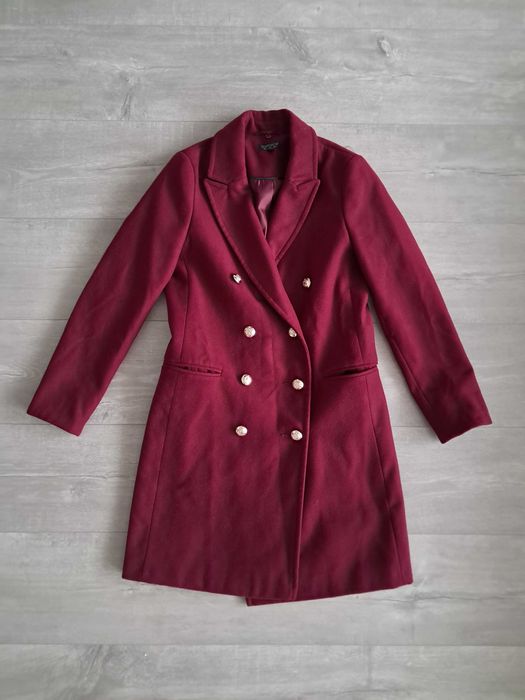 Burgundowy plaszcz TopShop 36 S