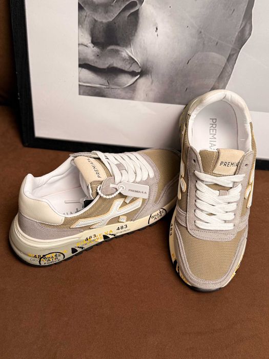 Кросівки Premiata Mick Beige Grey White / кроси Преміата Мік бежеві