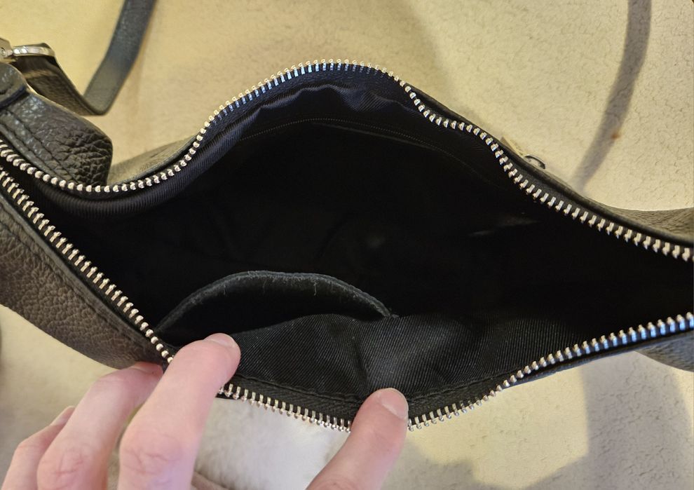 Ryłko torebka czarna listonoszka 100% skóra naturalna