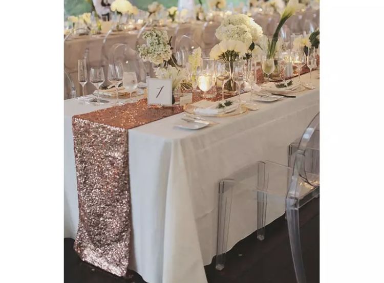 Bieżnik cekinowy rose gold bieżniki cekinowe wypo