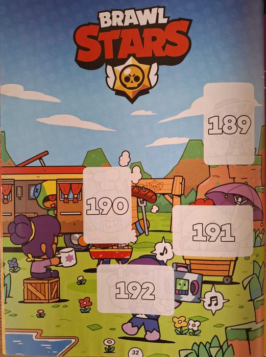 Nowy album na naklejki Brawl Stars i 2 saszetki z naklejkami.