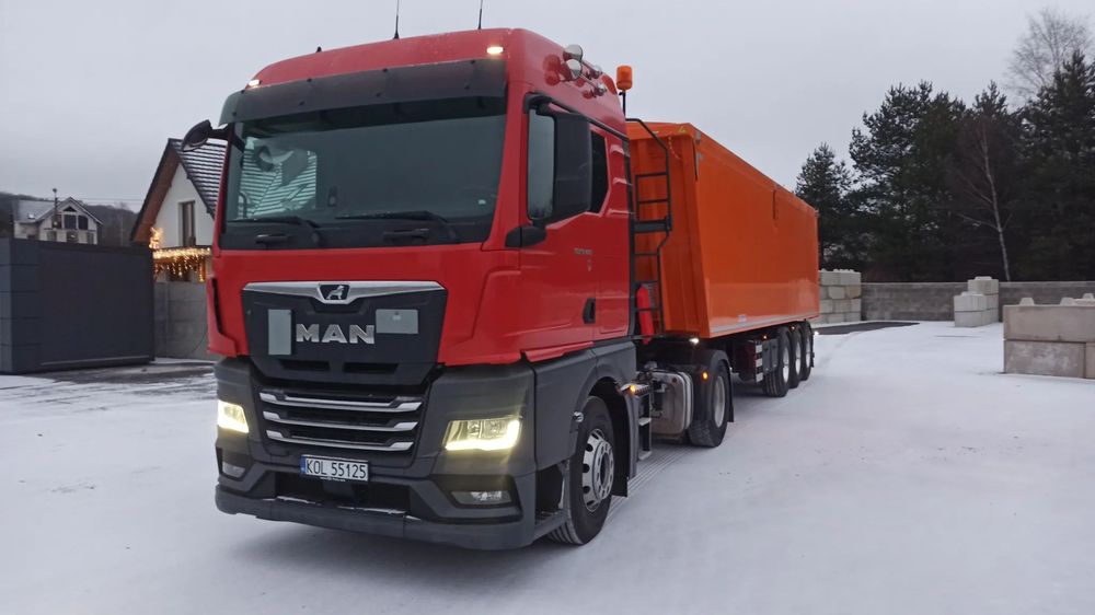 MAN TGX 18.470  Ciągnik siodłowy MAN TGS 18.470 + naczepa wywrotka Kempf  43m3