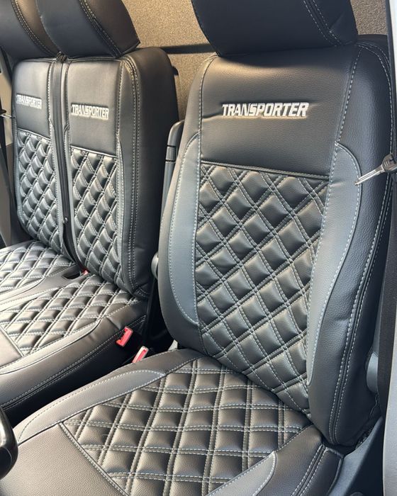 Pokrowce na fotele do Ford Transit Custom 3 os. Pikowane Szyte ręcznie